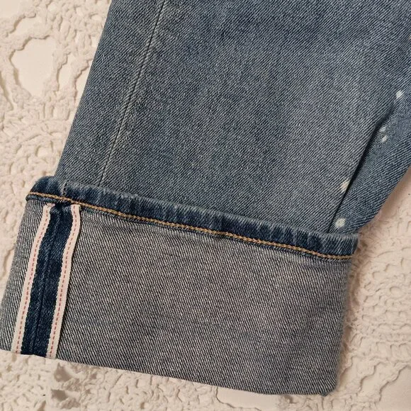 Gap Selvedge Jeans Japanese Blue Indigo Medium Wash Stretch Denim 14 32 Women - Picture 2 of 12